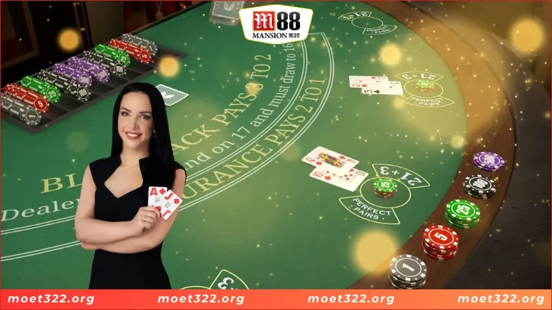 Trải nghiệm giải trí vui vẻ cùng BlackJack Live Dealer tại M88